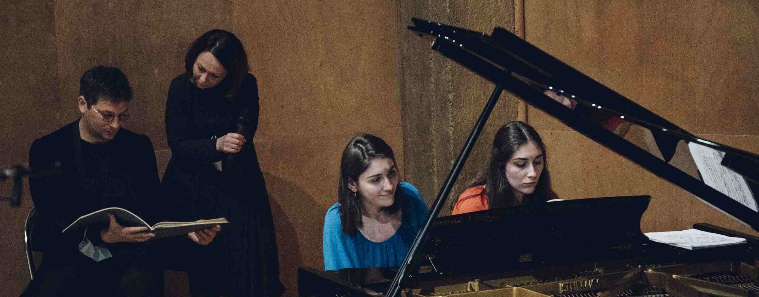 Chiara & Fiona Alaimo ; L. Berlinskaia & A. Ancelle - Masterclass Piano-Piano Salle Cortot 2021 - © Colin Le Dorlot